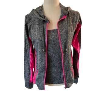 3 piece Athletic workout gear matching racer back top jacket pants‎ size l-xl